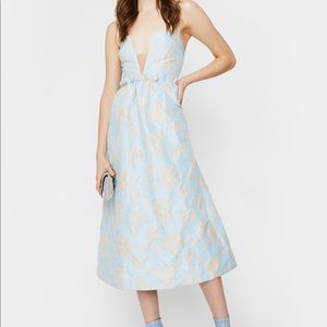 For Love & Lemons Reese Jacquard Midi Dress